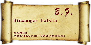 Biswanger Fulvia névjegykártya